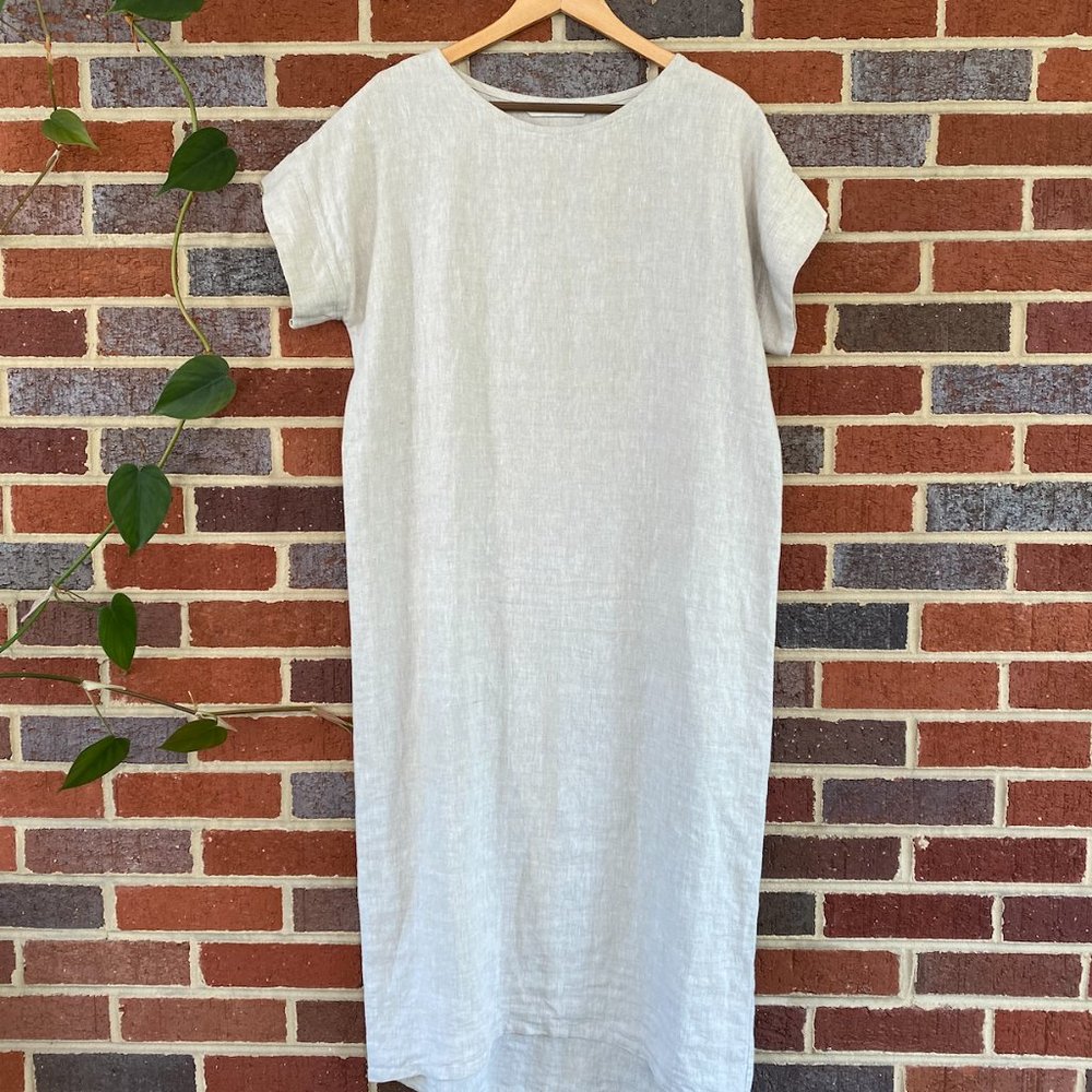 Elizabeth Suzann Georgia Midi Dress Flax Linen